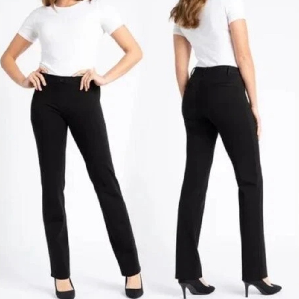Betabrand Yoga Dress Trouser Pants Straight Leg Classic Stretch Black Medium